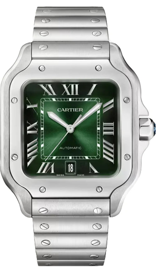 Santos Large – Green Dial & Steel