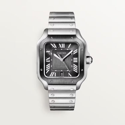 Santos – Steel & Black Dial