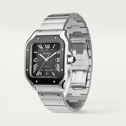 Santos – Steel & Black Dial