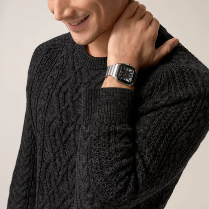 Santos – Steel & Black Dial