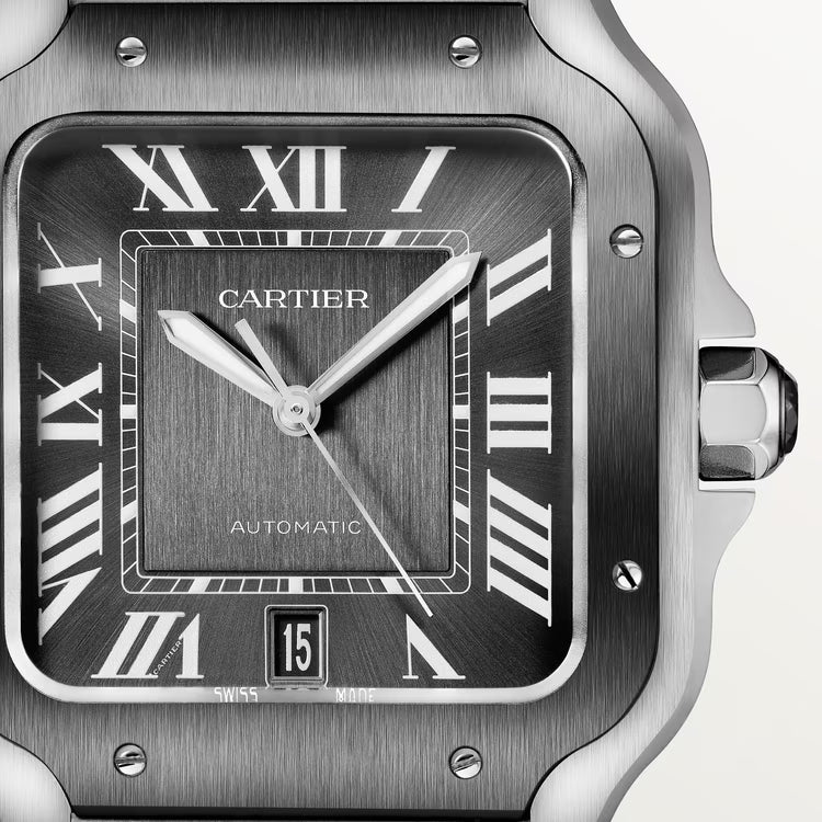 Santos – Steel & Black Dial