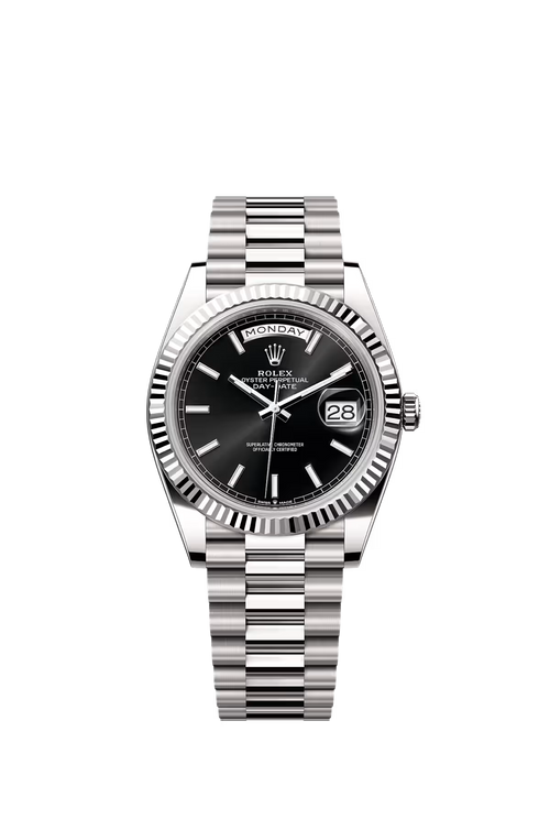 Day-Date 40 – Black Dial & Fluted Bezel