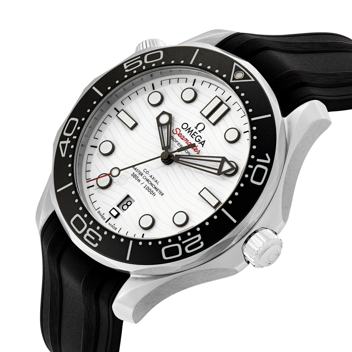 Seamaster Diver 300M – White Dial & Black Rubber Strap
