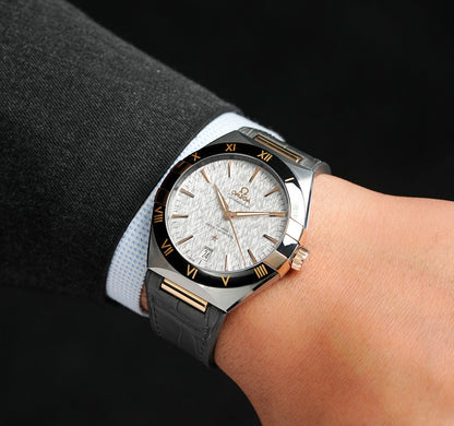 Constellation – Silver Dial, Black Bezel & Rose Gold