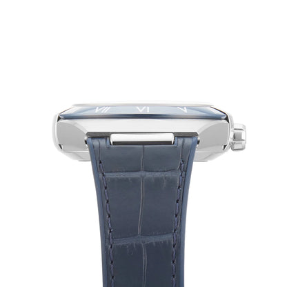 Constellation – White Dial, Blue Bezel & Leather Strap