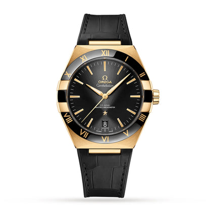 Constellation – Black Dial, Yellow Gold & Black Leather Strap