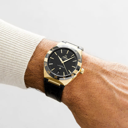 Constellation – Black Dial, Yellow Gold & Black Leather Strap