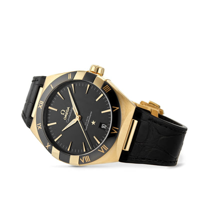 Constellation – Black Dial, Yellow Gold & Black Leather Strap