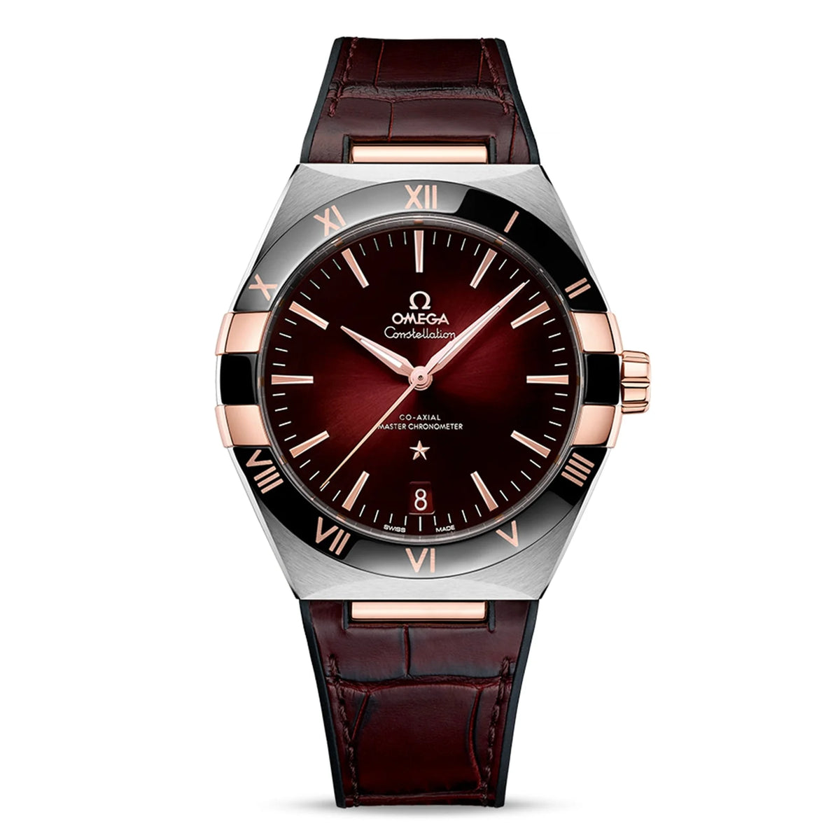 Constellation – Burgundy Dial, Rose Gold & Burgundy Leather Strap