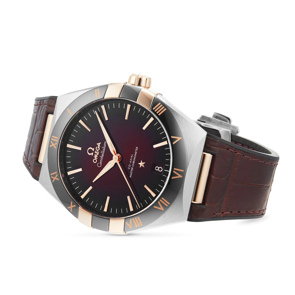 Constellation – Burgundy Dial, Rose Gold & Burgundy Leather Strap
