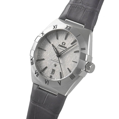 Constellation – Silver Textured Dial & Grey Leather Strap