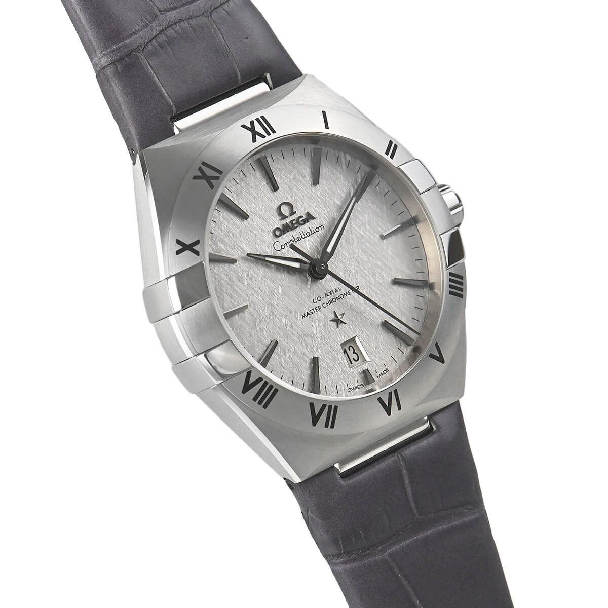 Constellation – Silver Textured Dial & Grey Leather Strap