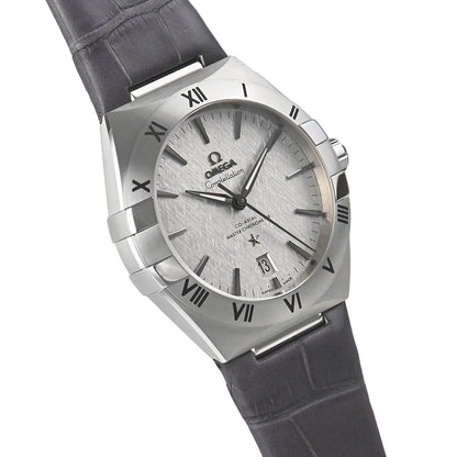 Constellation – Silver Textured Dial & Grey Leather Strap