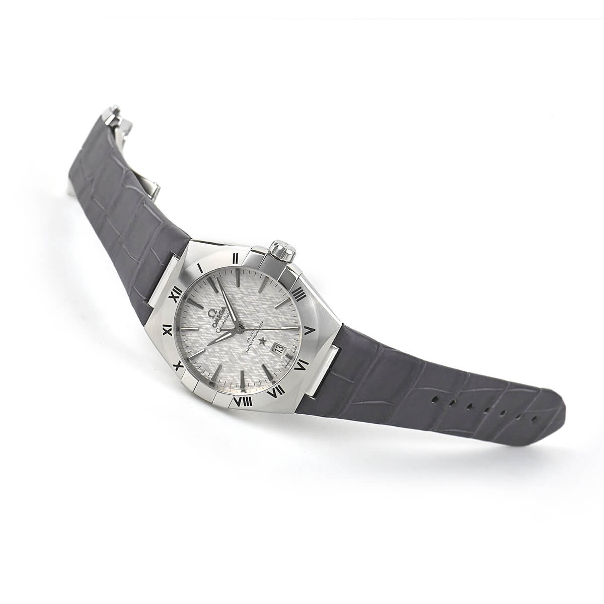 Constellation – Silver Textured Dial & Grey Leather Strap