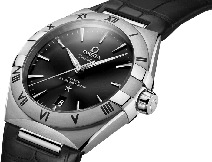 Constellation – Black Dial, Silver Bezel & Black Leather Strap