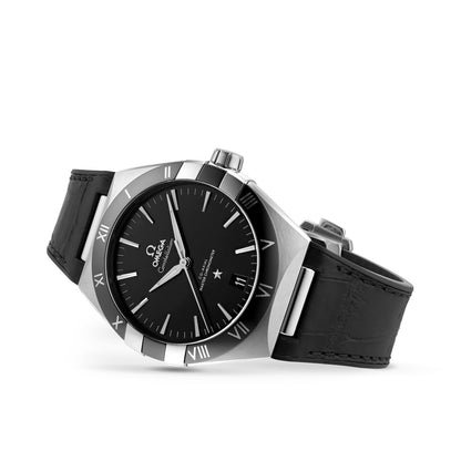 Constellation – Black Dial, Black Bezel & Leather Strap