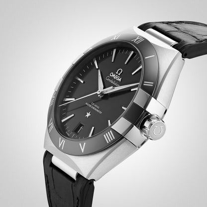 Constellation – Black Dial, Black Bezel & Leather Strap