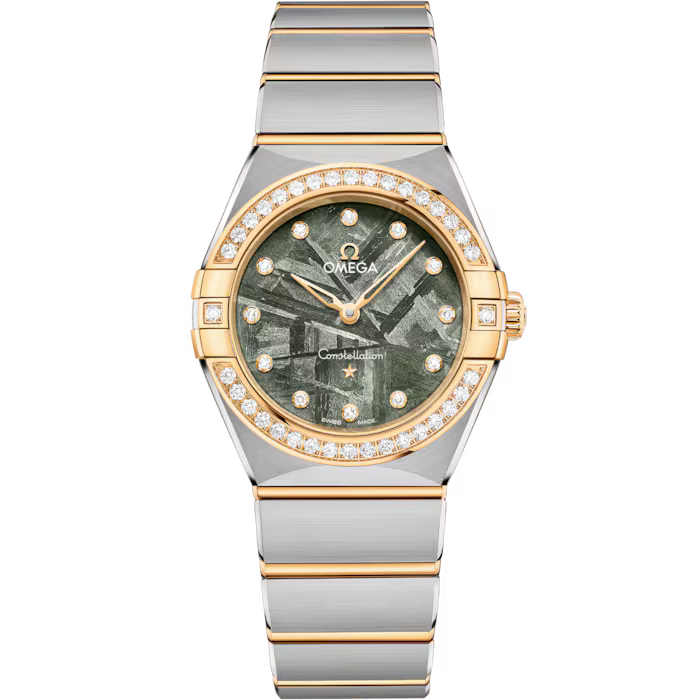 Constellation 28mm – Gold, Green Meteorite & Diamond