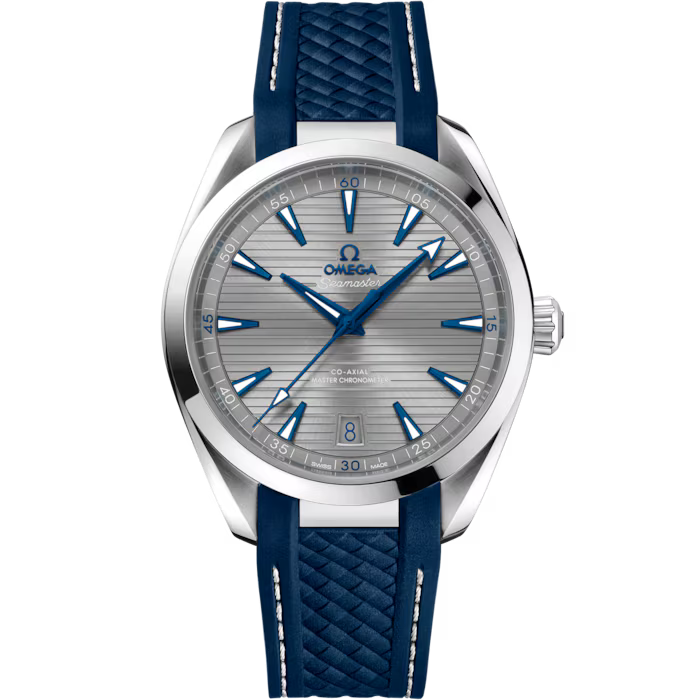 Seamaster Aqua Terra 150M – Silver Dial & Blue Rubber Strap
