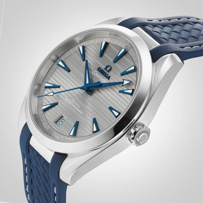 Seamaster Aqua Terra 150M – Silver Dial & Blue Rubber Strap