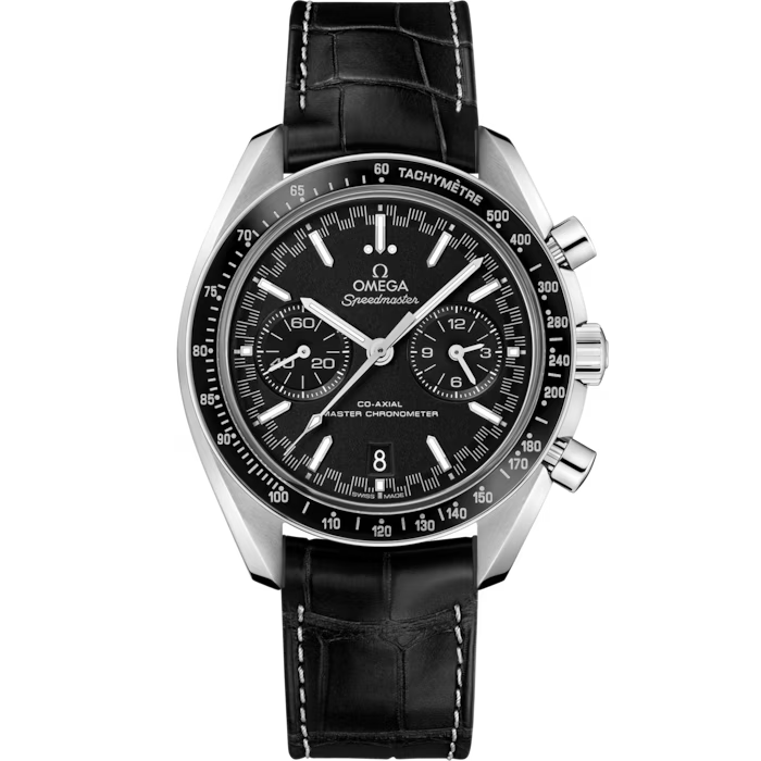 Speedmaster Racing – Black Dial & Black Leather Strap
