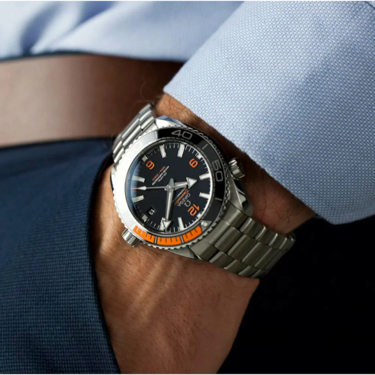 Seamaster Planet Ocean Titanium Chronometer – Black & Orange