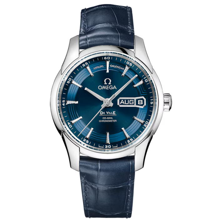 De Ville Hour Vision Annual Calendar – Blue Dial & Blue Leather Strap