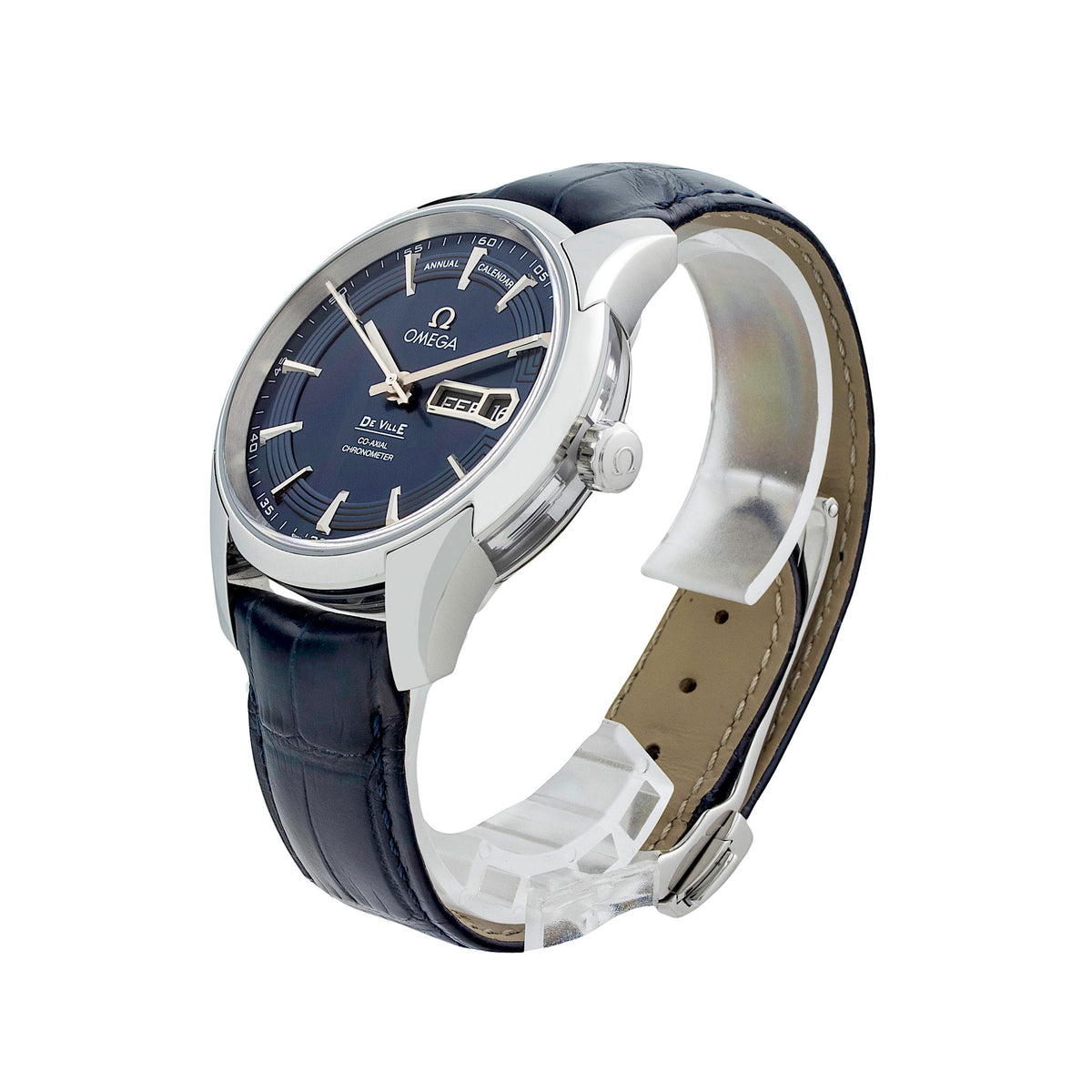 De Ville Hour Vision Annual Calendar – Blue Dial & Blue Leather Strap
