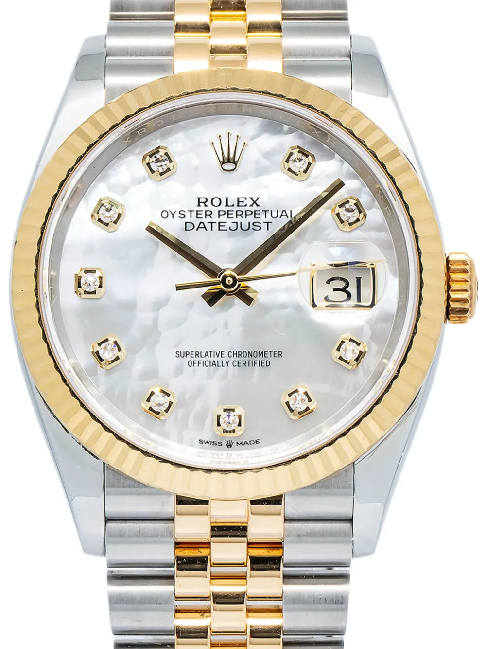 Datejust – Mother of Pearl Diamond Dial Two-Tone Jubilee