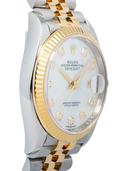 Datejust – Mother of Pearl Diamond Dial Two-Tone Jubilee