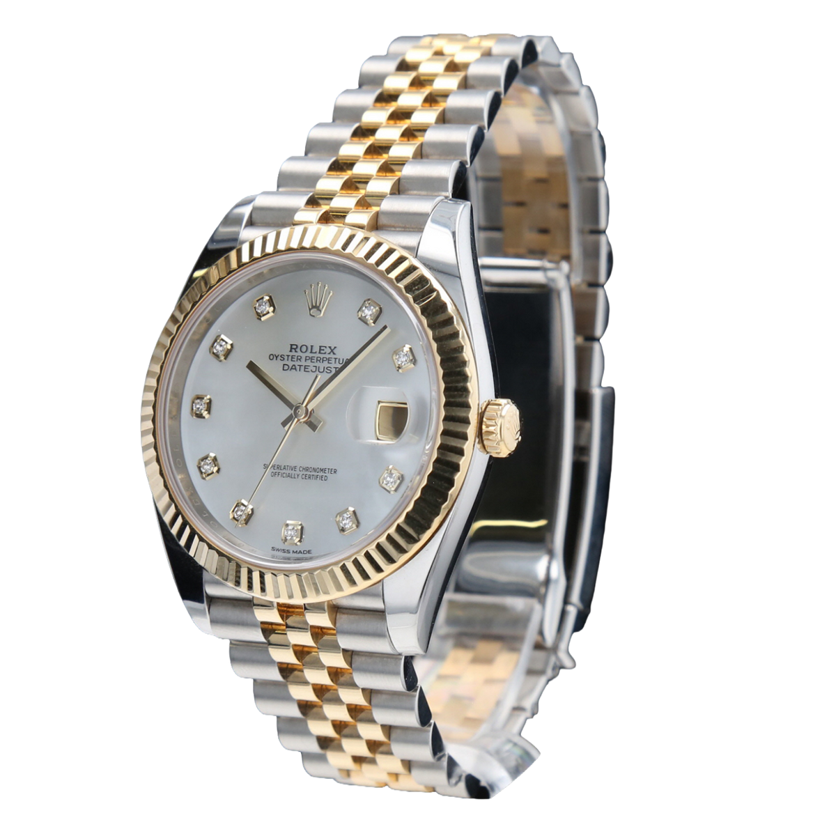 Datejust – Silver Diamond Dial Two-Tone Jubilee