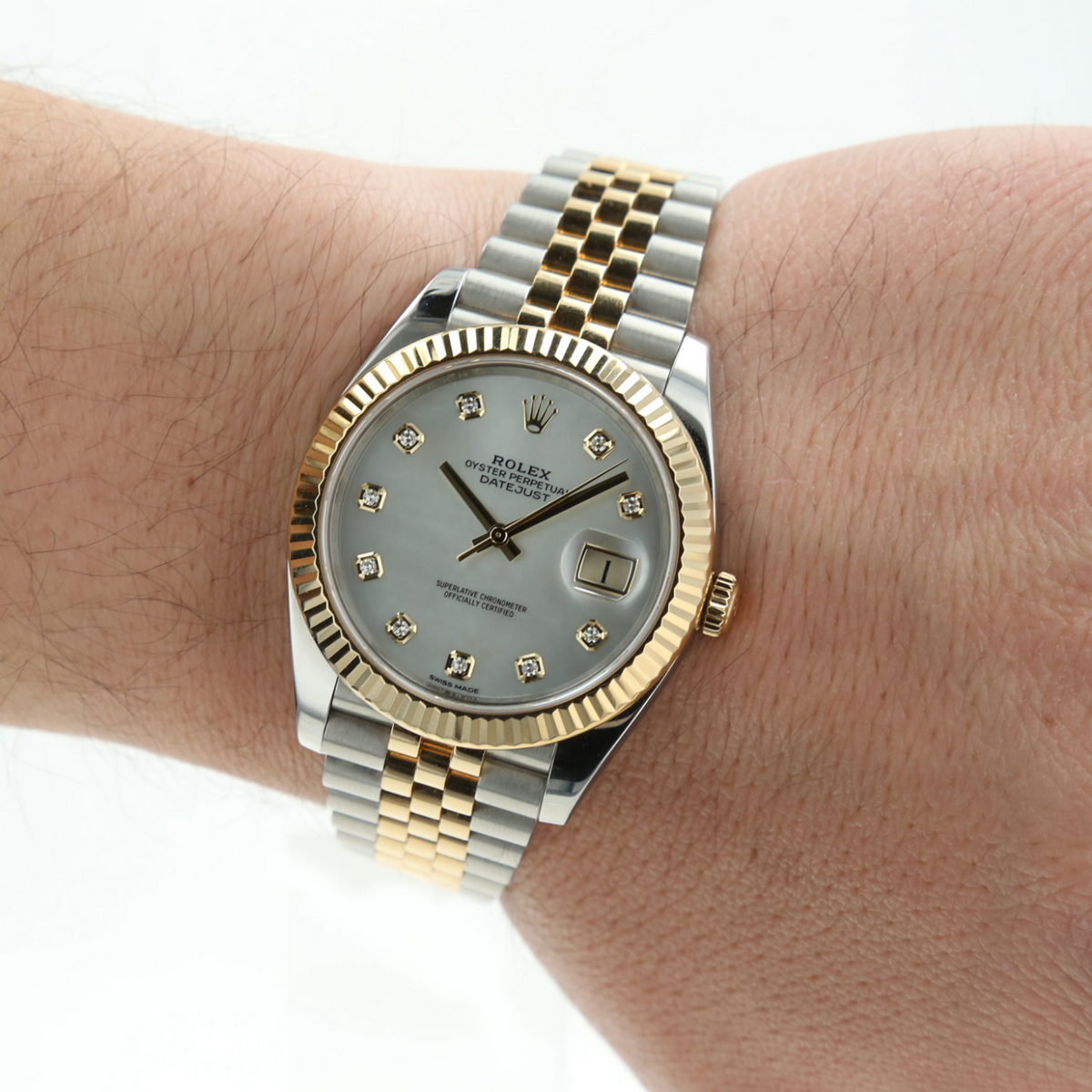 Datejust – Silver Diamond Dial Two-Tone Jubilee