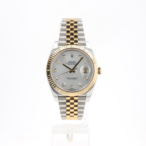Datejust – Silver Diamond Dial Two-Tone Jubilee