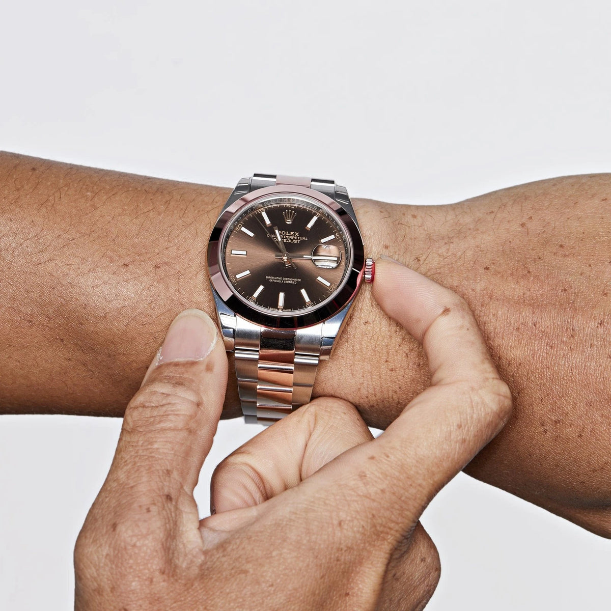 Datejust 41mm– Stainless Steel & Rose Gold Chocolate Dial