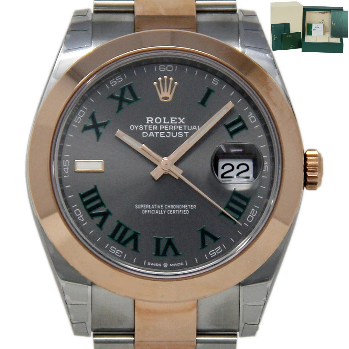 Datejust 41 – Rose Gold & Steel Wimbledon Dial