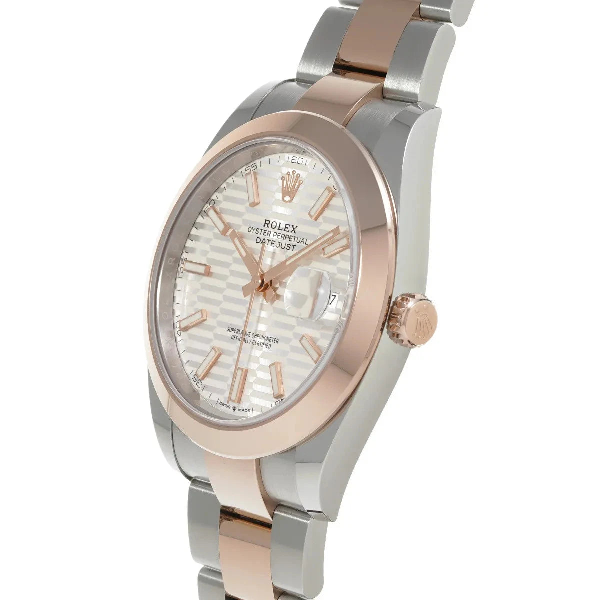 Datejust 41 – Rose Gold & Steel White Geometric Dial