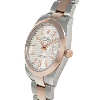 Datejust 41 – Rose Gold & Steel White Geometric Dial