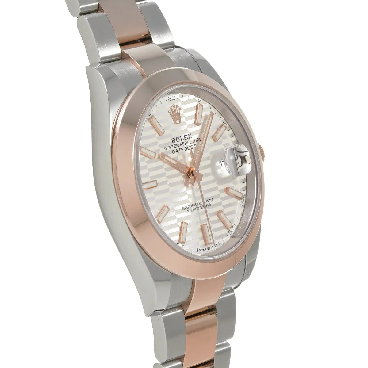 Datejust 41 – Rose Gold & Steel White Geometric Dial